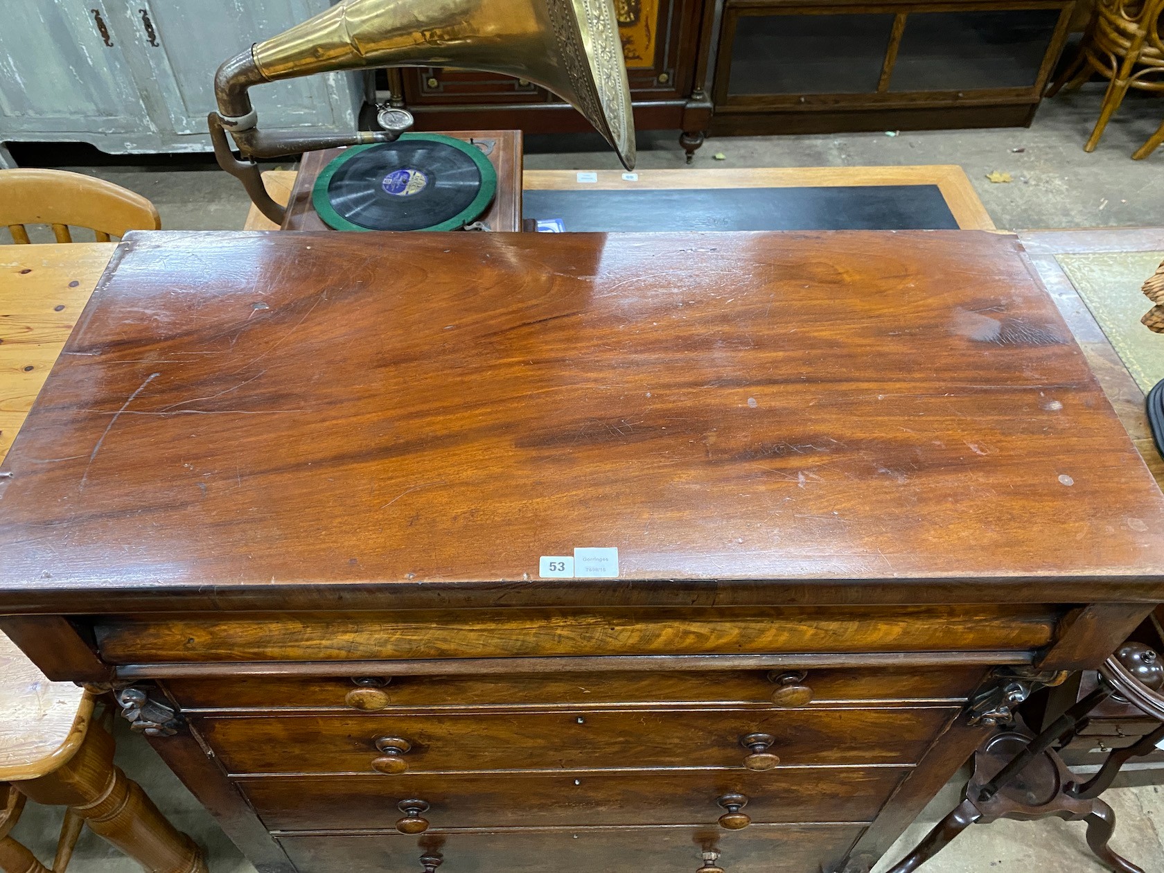 A Victorian Scottish mahogany chest, length 115cm, depth 53cm, height 116cm
